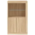 Armoire latérale avec lumières LED chêne sonoma
