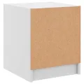 Table de chevet avec porte en verre blanc 35x37x42 cm