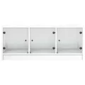 Table basse avec portes en verre blanc 102x50x42 cm
