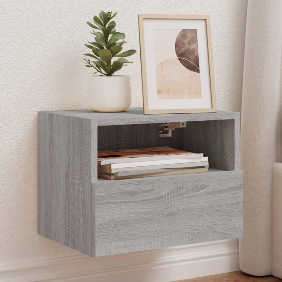 Meubles TV muraux 2pcs sonoma gris 40x30x30cm bois d'ingénierie