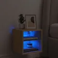 Meuble TV mural avec lumières LED chêne sonoma 30x28,5x30 cm