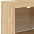 Meuble TV mural avec lumières LED chêne sonoma 30x28,5x30 cm