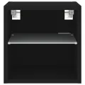 Meuble TV mural avec lumières LED noir 30x28,5x30 cm