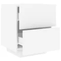 Armoires de chevet et lumières LED 2pcs blanc bois d'ingénierie