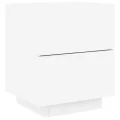 Armoires de chevet et lumières LED 2pcs blanc bois d'ingénierie