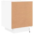 Armoires de chevet et lumières LED 2pcs blanc bois d'ingénierie