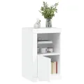 Armoires latérales éclairage LED 2 pcs blanc bois d'ingénierie