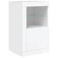 Armoires latérales éclairage LED 2 pcs blanc bois d'ingénierie