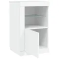Armoires latérales éclairage LED 2 pcs blanc bois d'ingénierie