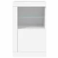 Armoires latérales éclairage LED 2 pcs blanc bois d'ingénierie