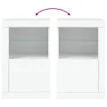 Armoires latérales éclairage LED 2 pcs blanc bois d'ingénierie