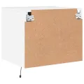 Tables de chevet murales avec lumières LED 2 pcs blanc