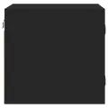 Table de chevet avec porte en verre noir 35x37x35 cm