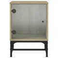 Tables de chevet et portes vitrées 2pcs chêne sonoma 35x37x50cm