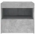 Table de chevet avec lumières LED gris béton 50x40x45 cm