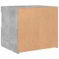 Table de chevet avec lumières LED gris béton 50x40x45 cm