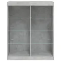 Buffet avec lumières LED gris béton 81x37x100 cm