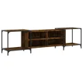 Meuble TV chêne fumé 203x37x50 cm bois d'ingénierie