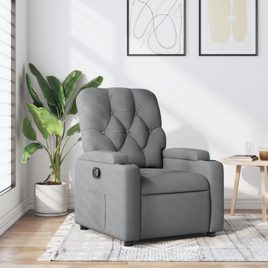 Fauteuil inclinable Gris clair Tissu