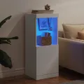 Buffet avec lumières LED blanc 41x37x100 cm