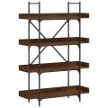Bibliothèque 4 niveaux chêne marron 100x33x145,5 cm