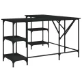 Bureau noir 139x139x75 cm bois d'ingénierie