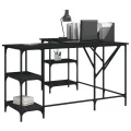 Bureau noir 139x139x75 cm bois d'ingénierie
