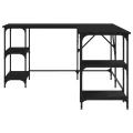 Bureau noir 139x139x75 cm bois d'ingénierie