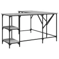 Bureau sonoma gris 139x139x75 cm bois d'ingénierie