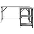 Bureau sonoma gris 139x139x75 cm bois d'ingénierie