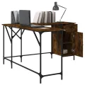 Bureau chêne fumé 141x141x75 cm bois d'ingénierie