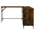Bureau chêne fumé 141x141x75 cm bois d'ingénierie