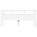 Tête de lit à LED blanc 220x18,5x103,5 cm bois d'ingénierie