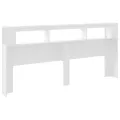 Tête de lit à LED blanc 220x18,5x103,5 cm bois d'ingénierie