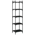 Bibliothèque 5 niveaux noir 40x30x154 cm bois d'ingénierie