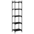 Bibliothèque 5 niveaux noir 40x30x154 cm bois d'ingénierie