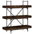 Bibliothèque à 3 niveaux chêne fumé 100x33x108,5 cm