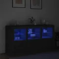 Buffet avec lumières LED noir 123x37x67 cm