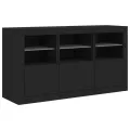 Buffet avec lumières LED noir 123x37x67 cm