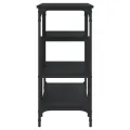 Table console avec étagères noir 100x35x75 cm