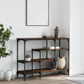 Table console avec étagères chêne marron 100x35x75 cm