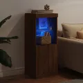 Buffet avec lumières LED chêne marron 41x37x100 cm