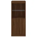 Buffet avec lumières LED chêne marron 41x37x100 cm
