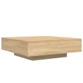 Table basse avec lumières LED chêne sonoma 100x100x31 cm