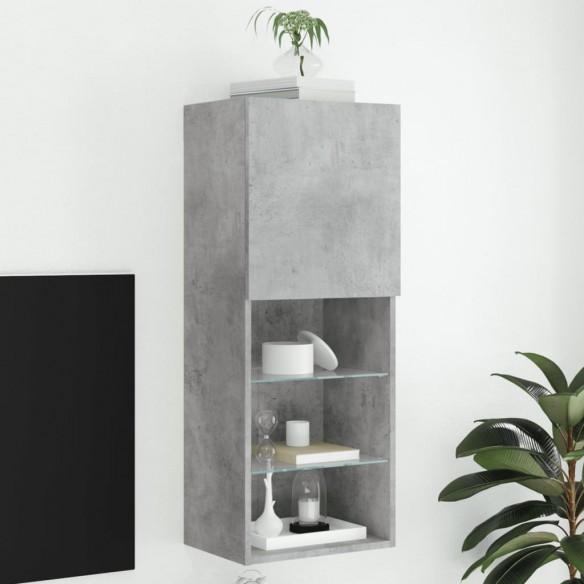 Meuble TV avec lumières LED gris béton 40,5x30x102 cm