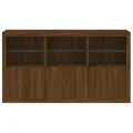 Buffet avec lumières LED chêne marron 181,5x37x100 cm