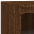 Buffet avec lumières LED chêne marron 181,5x37x100 cm
