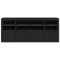 Buffet avec lumières LED noir 163x37x67 cm