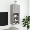 Meuble TV avec lumières LED sonoma gris 40,5x30x102 cm