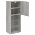 Meuble TV avec lumières LED sonoma gris 40,5x30x102 cm